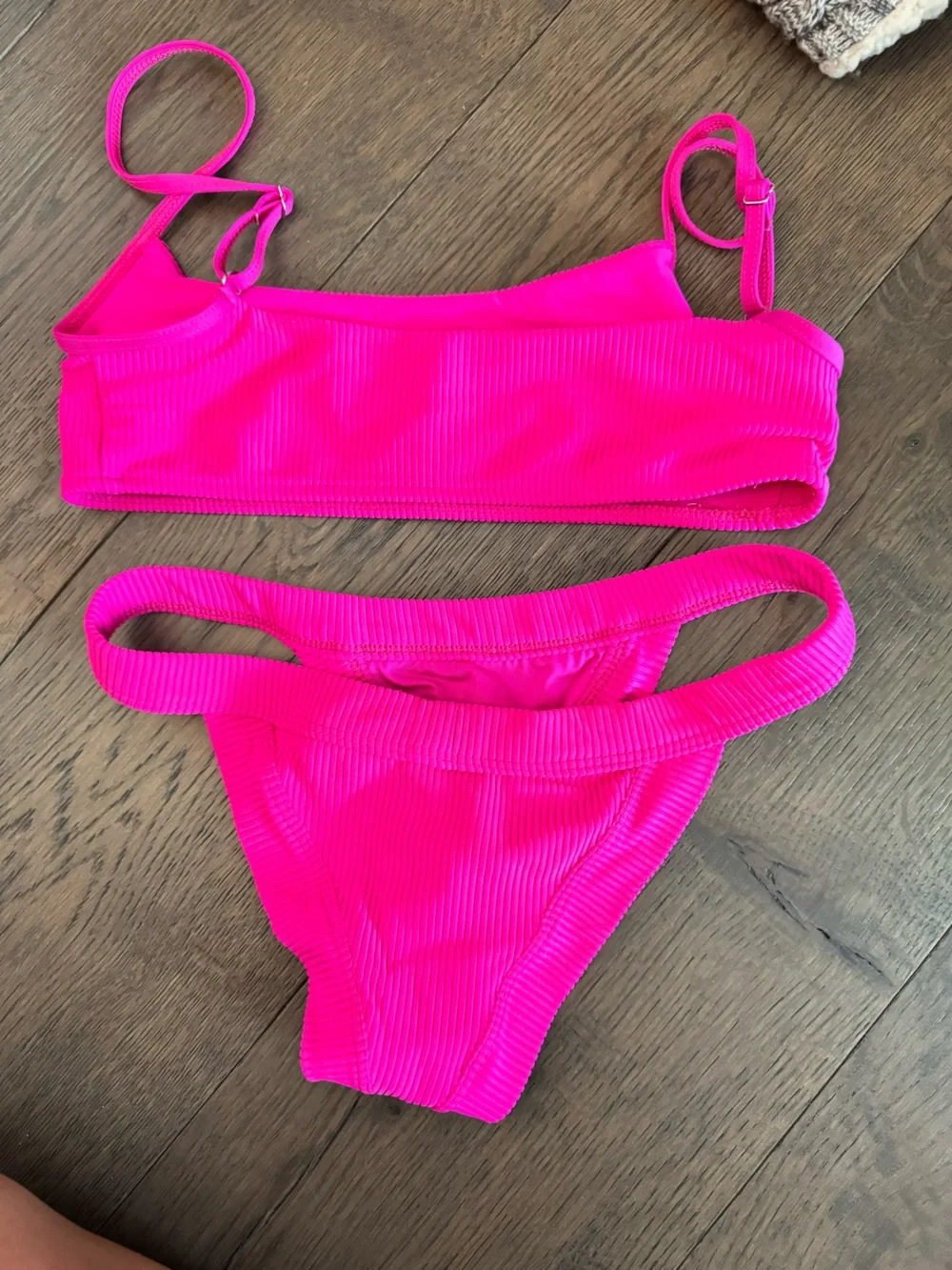 Frankie’s Hot Pink Ribbed Bikini Set - Two Piece Swim